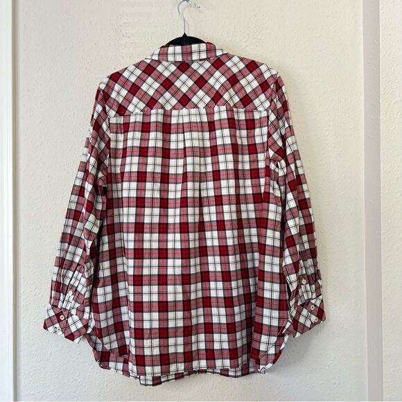 Talbots Classic Plaid Button Down Shirt Holiday NEW Plus Size 1X - Picture 7 of 9
